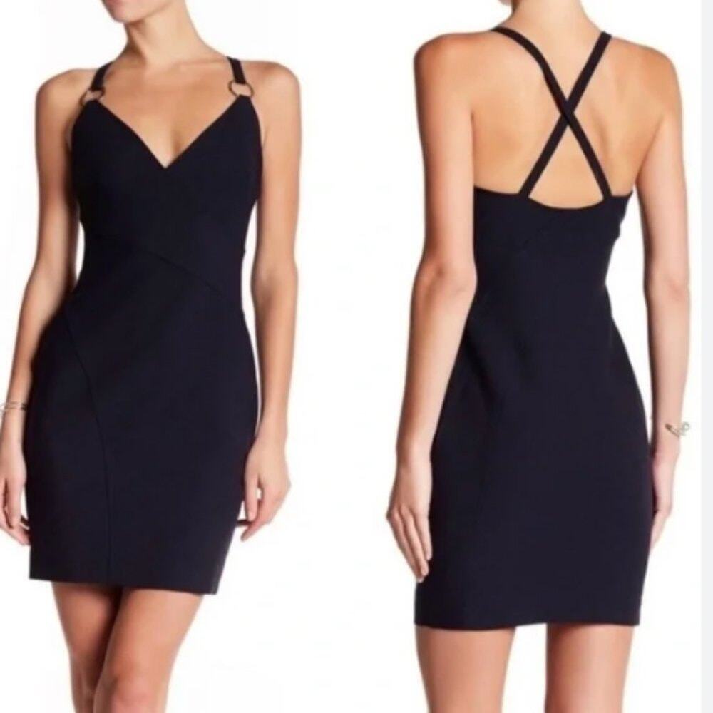 [Cinq a Sept] Navy Blue Eden Crisscross Sleeveless Bodycon Sheath Dress Size 0